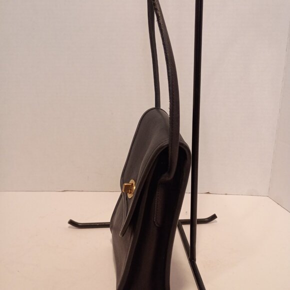 1995 COACH Scooter Bag Black Leather Compact Crossbody Swivel Clasp K5D 9893 - Picture 4 of 15